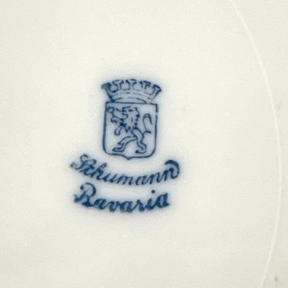 Vintage 1940s‎ Schumann Bavaria Bronze Mounted Porcelain Reticulated Floral Dish